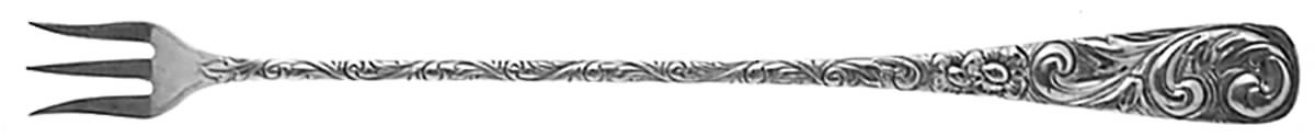 Scroll (Sterling, 1886, No Monograms) Oyster Fork by Durgin-1