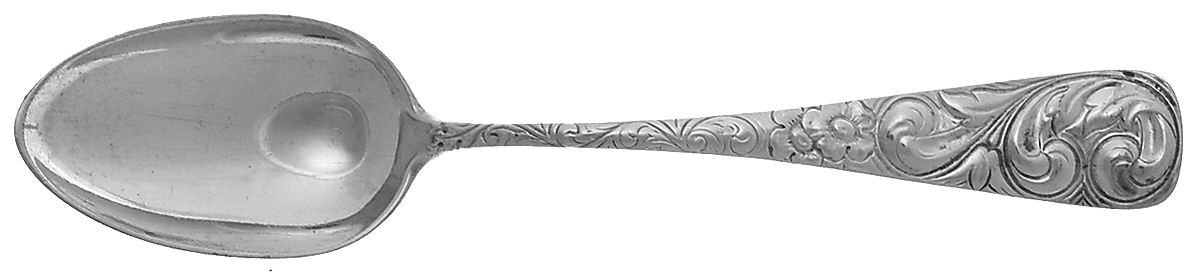 Scroll (Sterling, 1886, No Monograms) Dessert/Oval Soup Spoon by Durgin-1