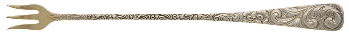 Scroll (Sterling, 1886, No Monograms) Oyster Fork by Durgin-1