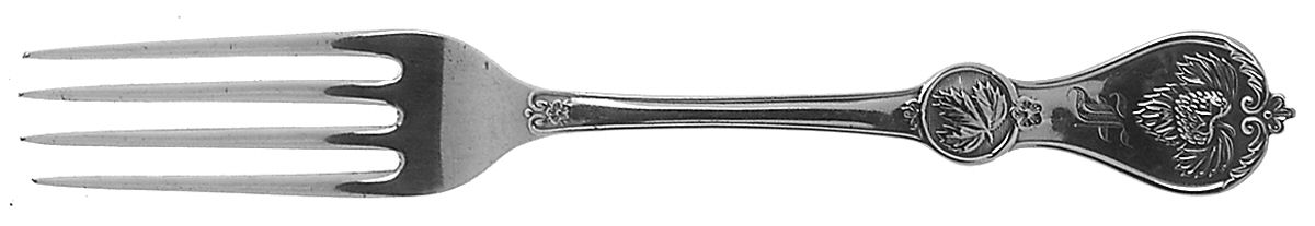 Strawberry (Coin, 1874) Fork-Dessert/Luncheon-Solid Pc by Durgin-1