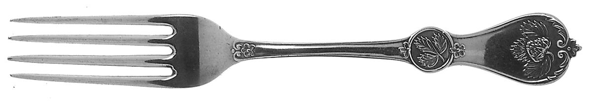 Strawberry (Coin, 1874) Luncheon/Dessert Fork, Solid Piece by Durgin-1