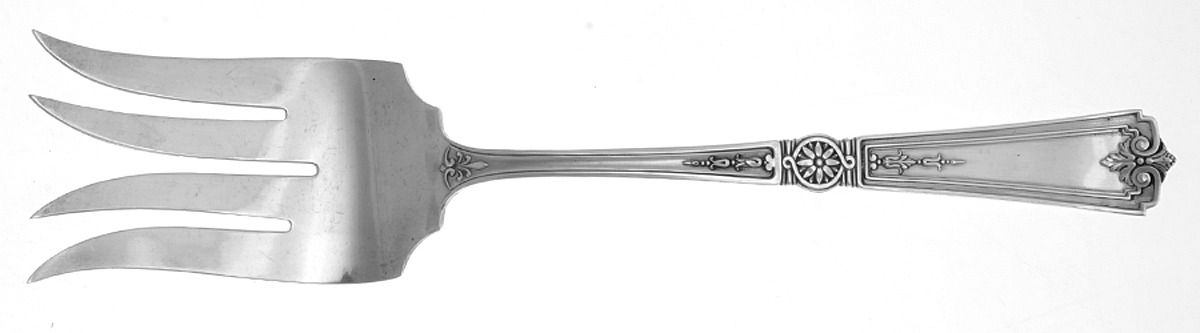 Victorian-Sheraton (Sterling) Oversize Solid Salad Servng Fork by Durgin-1