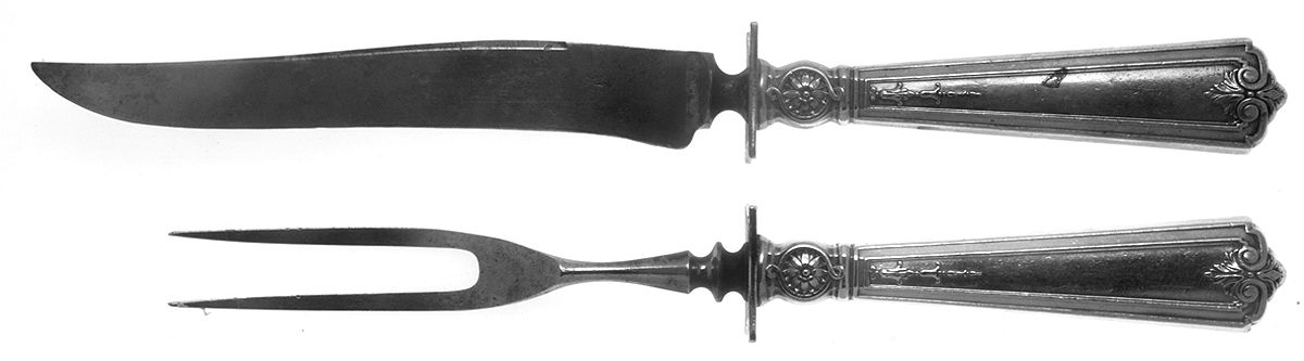 Victorian-Sheraton (Sterling) Small Steak 2-Piece Carving Set w/Stainless Blade by Durgin-1