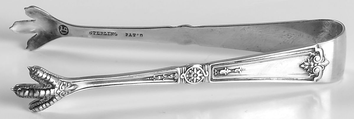 Victorian-Sheraton (Sterling) Bon Bon Tongs by Durgin-1