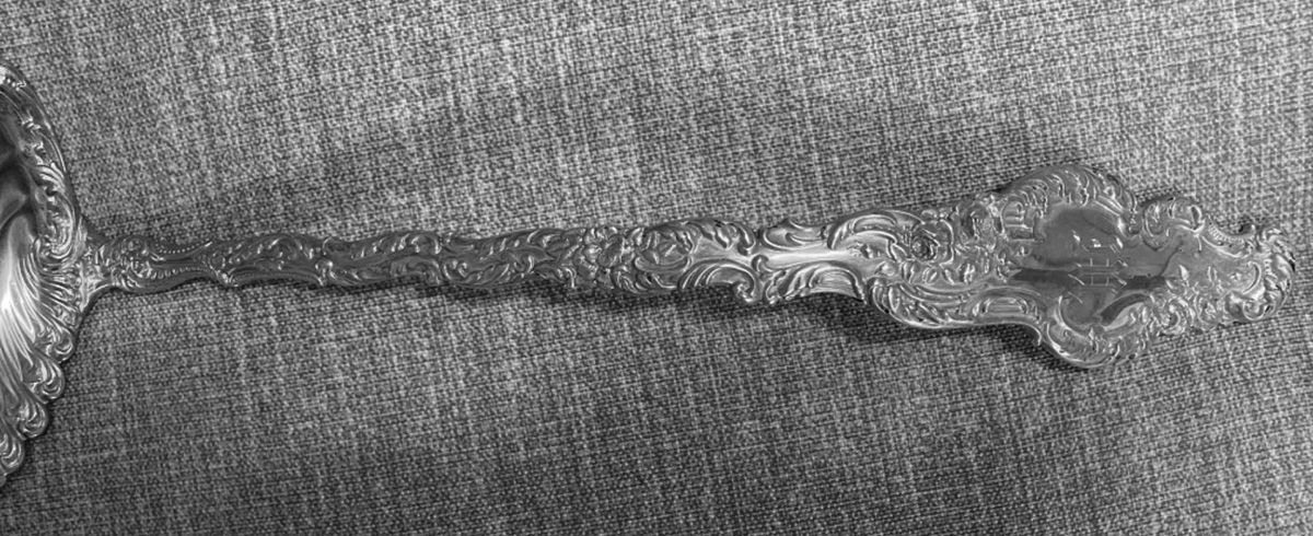 Watteau (Sterling, 1891) Solid Soup Ladle by Durgin-1