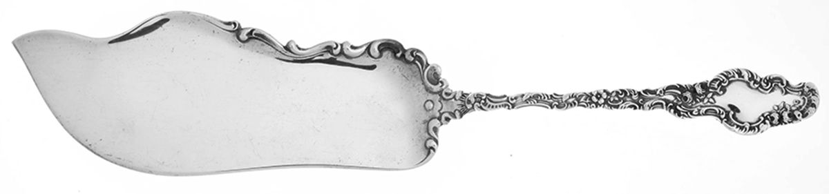 Watteau (Sterling, 1891) Large Solid Fish Serving Knife by Durgin-1