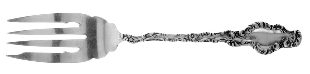 Watteau (Sterling, 1891) Small Individual Solid Fish/Salad Fork by Durgin-1