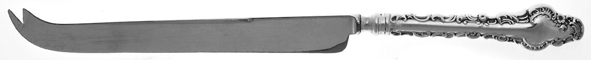 Watteau (Sterling, 1891) Hollow Handled Cheese Knife with Silverplate Blade by Durgin-1