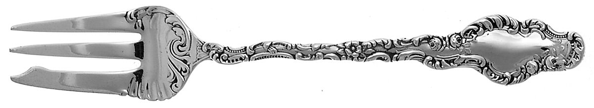 Watteau (Sterling, 1891) Individual Pie Fork by Durgin-1