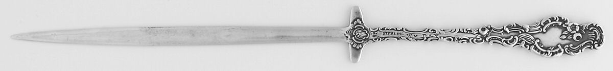 Watteau (Sterling, 1891) Letter Opener Solid Piece by Durgin-1