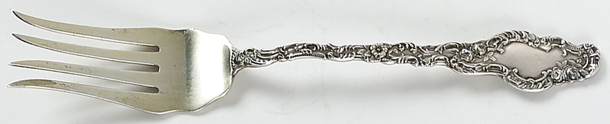 Watteau (Sterling, 1891) Medium Chipped Beef Fork by Durgin-1