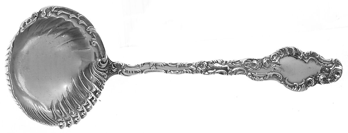 Watteau (Sterling, 1891) Solid Piece Cream Ladle by Durgin-1