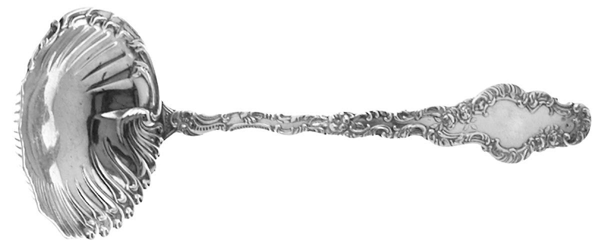 Watteau (Sterling, 1891) Gravy Ladle with Shell Bowl by Durgin-1