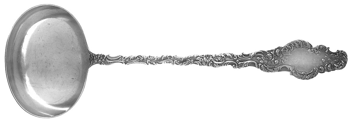 Watteau (Sterling, 1891) Solid Soup Ladle by Durgin-1