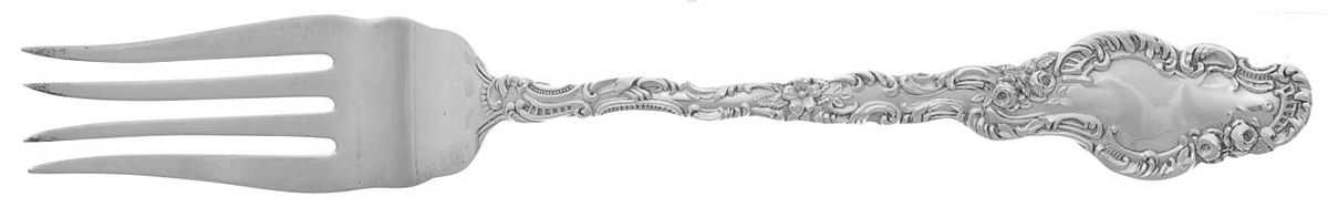 Watteau (Sterling, 1891) Large Individual Solid Fish/Salad Fork by Durgin-1