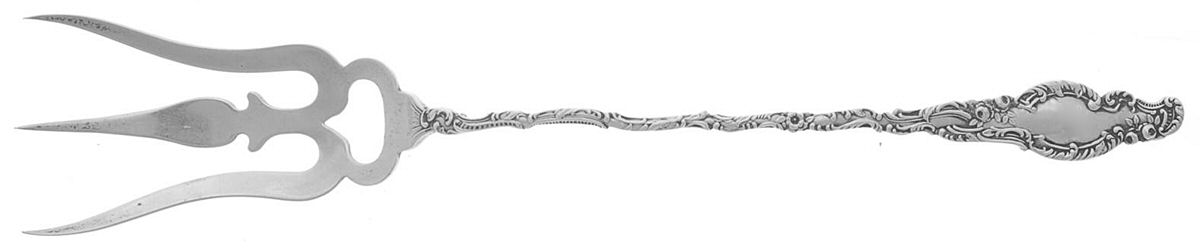Watteau (Sterling, 1891) Large Lettuce Serving Fork by Durgin-1