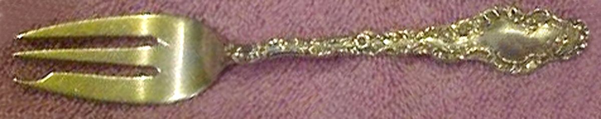 Watteau (Sterling, 1891) Pastry Fork by Durgin-1