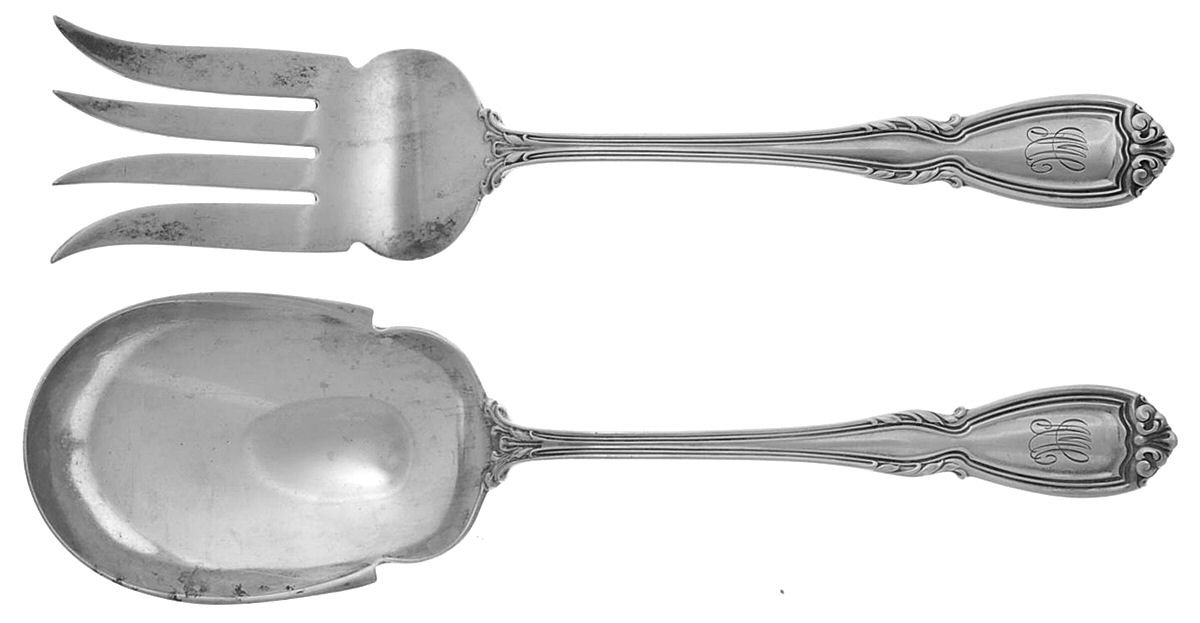 Wellington (Sterling, 1908) (2 Pc) Solid Salad Set by Durgin-1