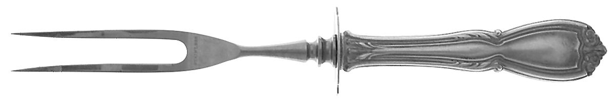 Wellington (Sterling, 1908) Small Steak Carving Fork with Stainless Prongs by Durgin-1