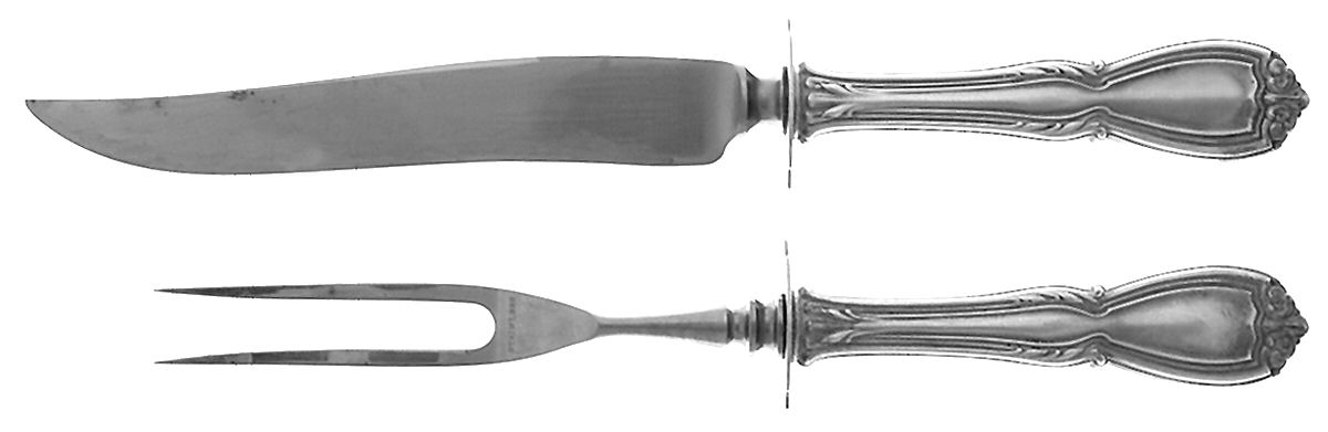 Wellington (Sterling, 1908) Small Stainless Blade 2-Piece Steak Carving Set by Durgin-1