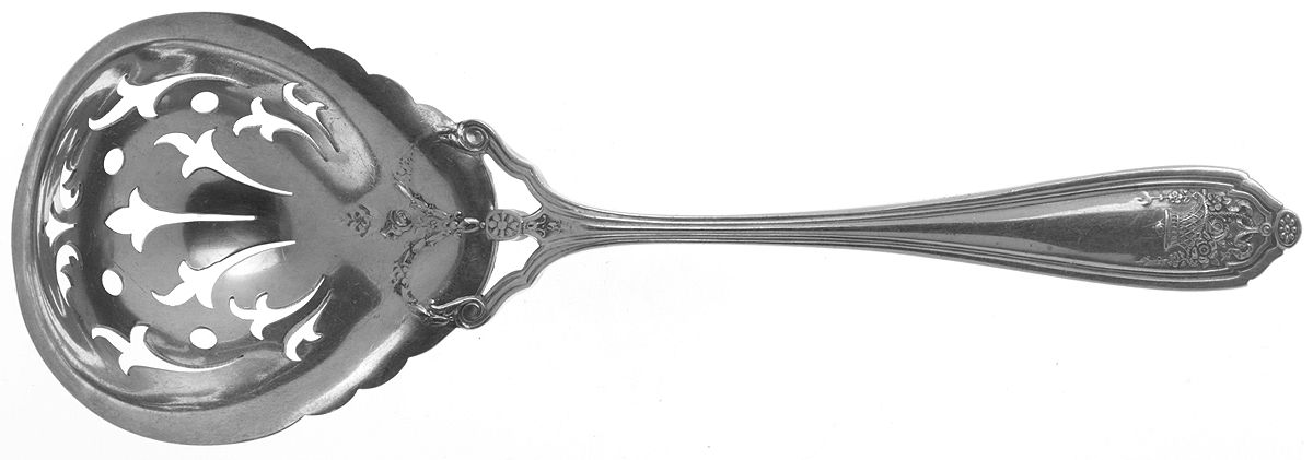 Basket of Flowers (Sterling, 1920) Almond Scoop Solid Piece by Dominick & Haff-1