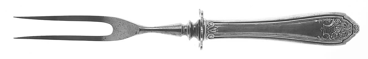 Basket of Flowers (Sterling, 1920) Small Steak Carving Fork with Stainless Prongs by Dominick & Haff-1