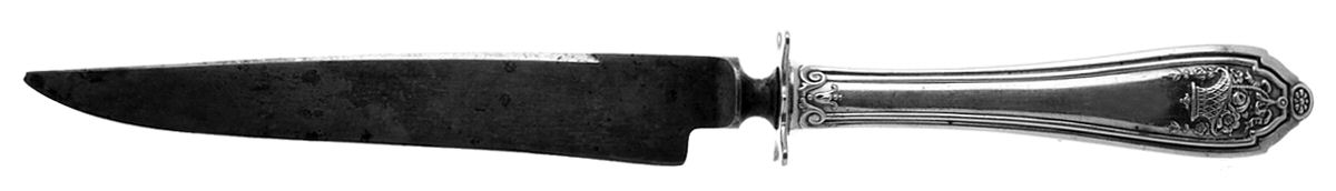 Basket of Flowers (Sterling, 1920) Small Steak Carving Knife with Stainless Blade by Dominick & Haff-1