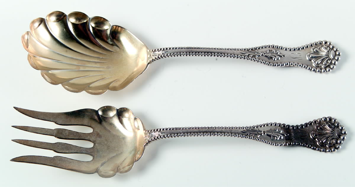 Charles II (Sterling, 1894) (2 Pc) Solid Salad Set by Dominick & Haff-1