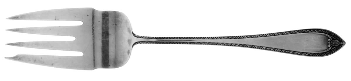 Colonial Antique (Sterling, 1923, No Monograms) Medium Solid Cold Meat Serving Fork by Dominick & Haff-1