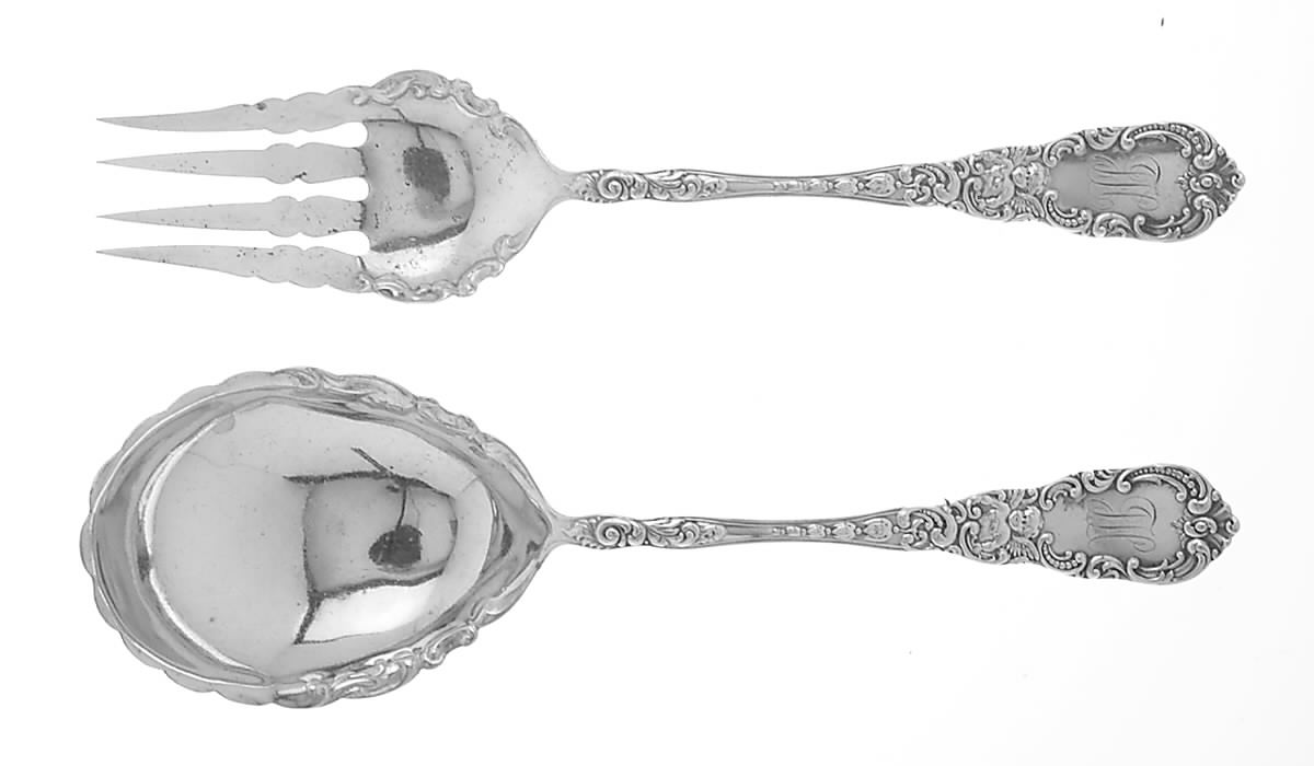 Cupid (Sterling, 1891) (2 Pc) Solid Salad Set by Dominick & Haff-1