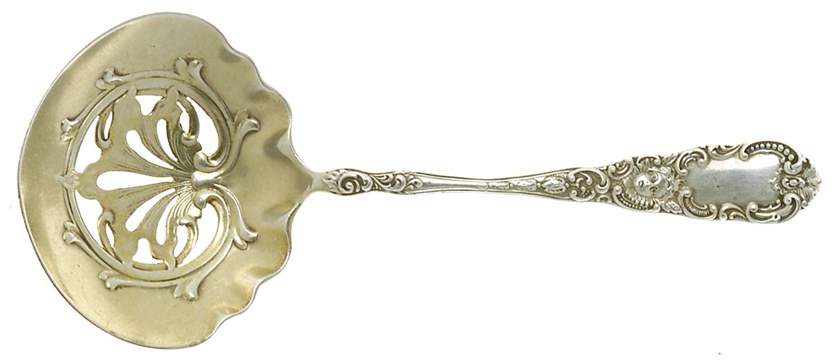 Cupid (Sterling, 1891) Solid Bon Bon Spoon with Pierced Bowl by Dominick & Haff-1