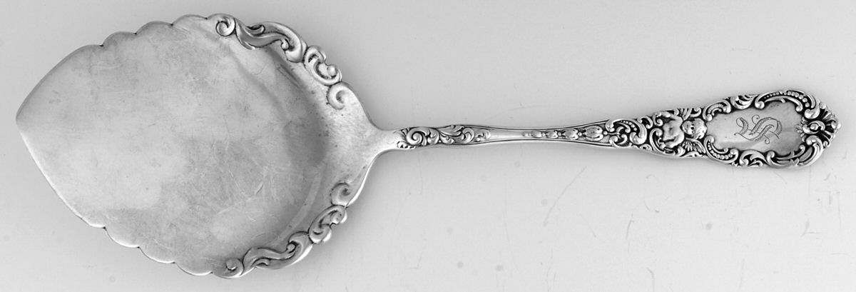 Cupid (Sterling, 1891) Large Solid Pie Knife by Dominick & Haff-1