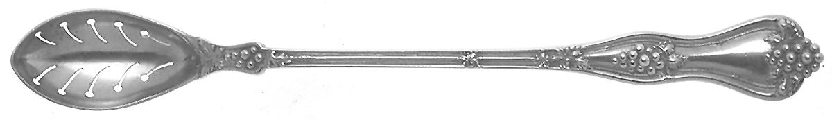 Grape (Sterling, 1895, No Monograms) Pierced Bowl Long Handle Olive Spoon by Dominick & Haff-1