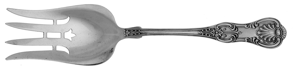 King (Sterling, 1880) Solid Salad Serving Fork by Dominick & Haff-1