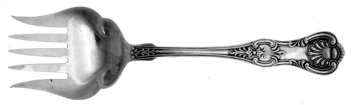 King (Sterling, 1880) Large Solid Tined Sardine Serving Fork by Dominick & Haff-1