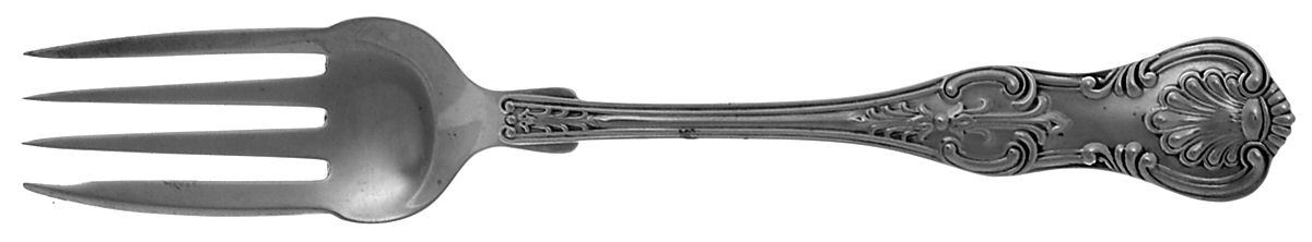 King (Sterling, 1880) Large Individual Solid Fish/Salad Fork by Dominick & Haff-1