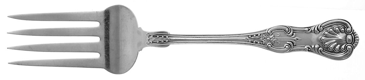 King (Sterling, 1880) Medium Solid Cold Meat Serving Fork by Dominick & Haff-1