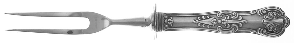 King (Sterling, 1880) Small Carving Fork W/Sterling Guard by Dominick & Haff-1