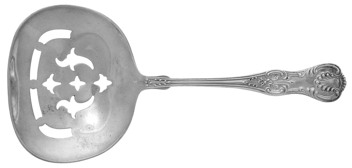 King (Sterling, 1880) Solid Bon Bon Spoon with Pierced Bowl by Dominick & Haff-1
