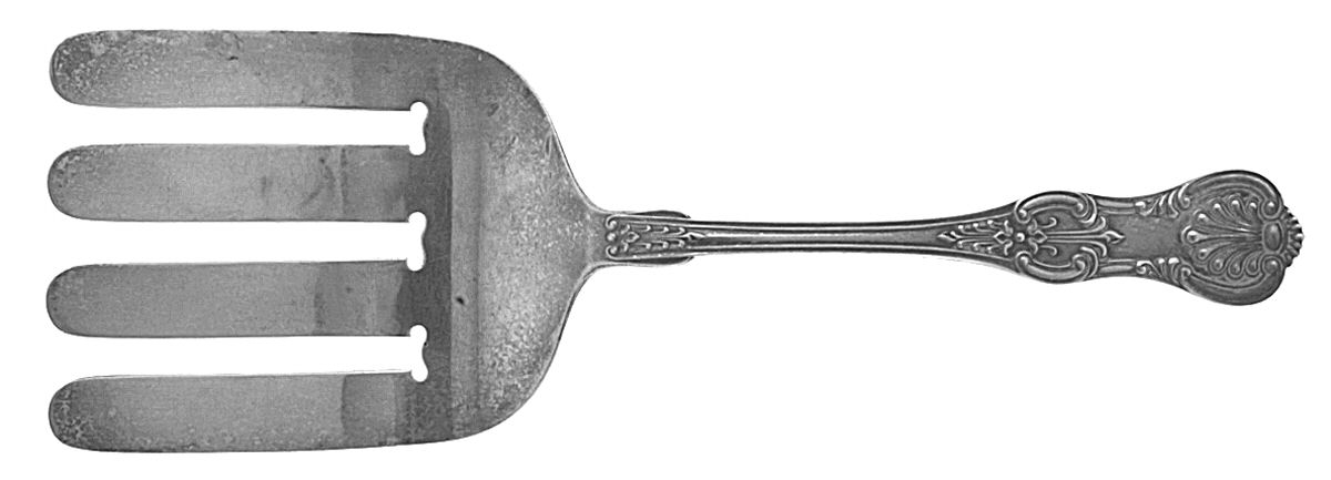 King (Sterling, 1880) Large Solid Asparagus Serving Fork by Dominick & Haff-1