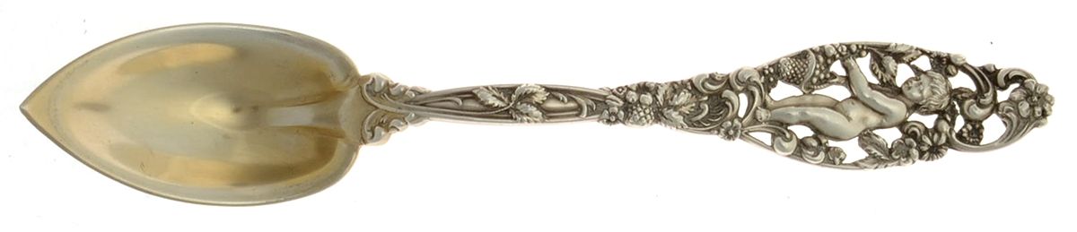 Labors of Cupid (Sterling, 1900, No Monograms) Fruit/Orange Spoon by Dominick & Haff-1