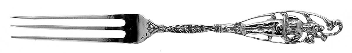 Labors of Cupid (Sterling, 1900, No Monograms) Strawberry Fork by Dominick & Haff-1
