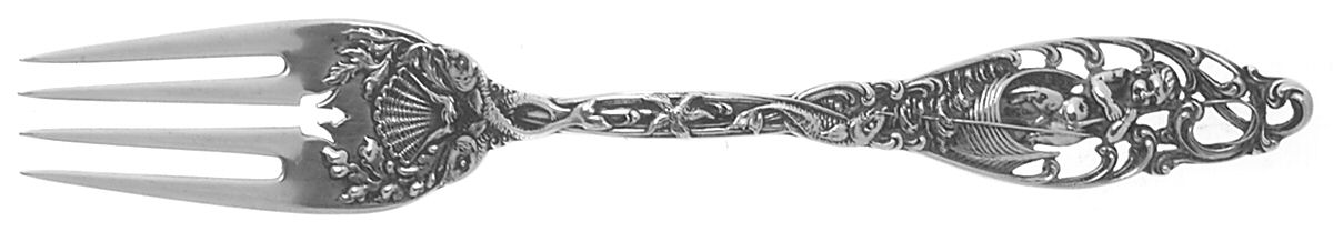Labors of Cupid (Sterling, 1900, No Monograms) Individual Solid Fish Fork by Dominick & Haff-1