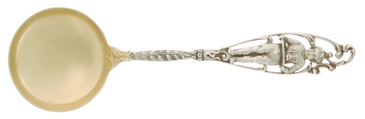 Labors of Cupid (Sterling, 1900, No Monograms) Large Chocolate Spoon by Dominick & Haff-1