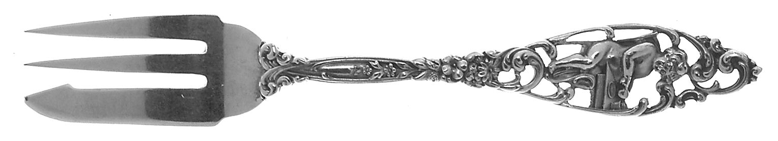 Labors of Cupid (Sterling, 1900, No Monograms) Individual Pie Fork by Dominick & Haff-1