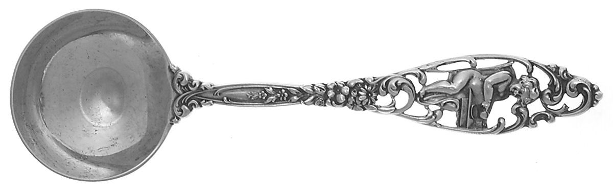 Labors of Cupid (Sterling, 1900, No Monograms) Round Bowl Soup Spoon (Bouillon) by Dominick & Haff-1