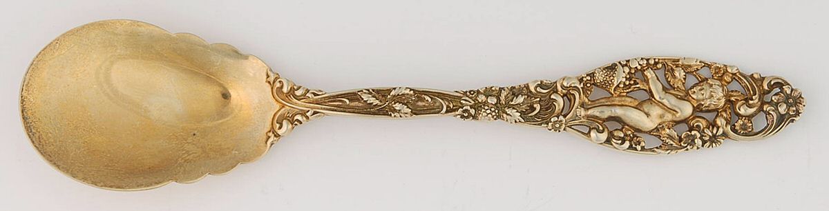 Labors of Cupid (Sterling, 1900, No Monograms) Ice Cream Spoon Individual by Dominick & Haff-1