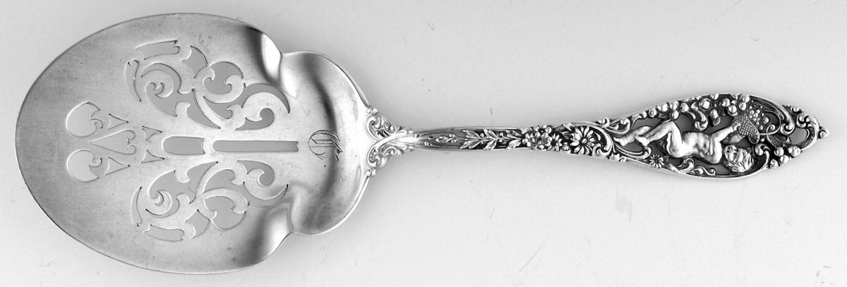 Labors of Cupid (Sterling, 1900, No Monograms) Solid Pierced Egg Server by Dominick & Haff-1
