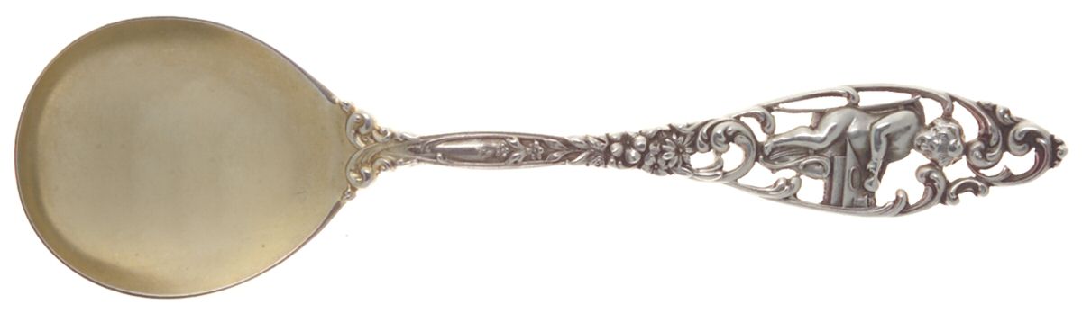 Labors of Cupid (Sterling, 1900, No Monograms) Large Round Bowl Soup Spoon (Bouillon) by Dominick & Haff-1