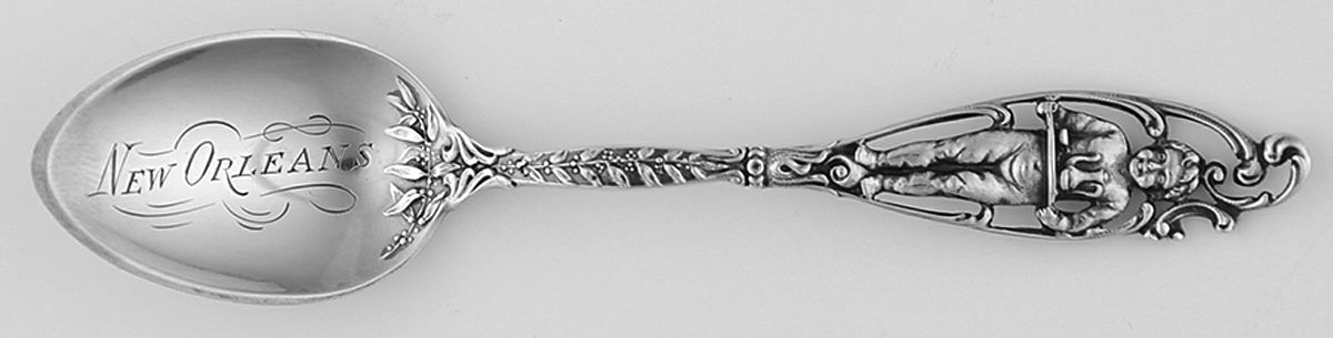 Labors of Cupid (Sterling, 1900, No Monograms) Souvenir Spoon (Demitasse) by Dominick & Haff-1